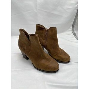 COPY - Clarks Boots Heeled Ankle Women’s Size 6 1/2 M Zip Up Brown 2 1/4 inches…
